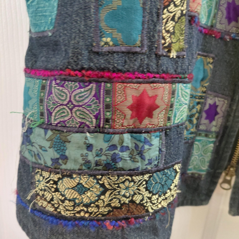 Patchwork Denim Vest - Multicolor - image 3